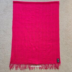 NWOT Woven Wool Scarf Lightweight Fuchsia Pink